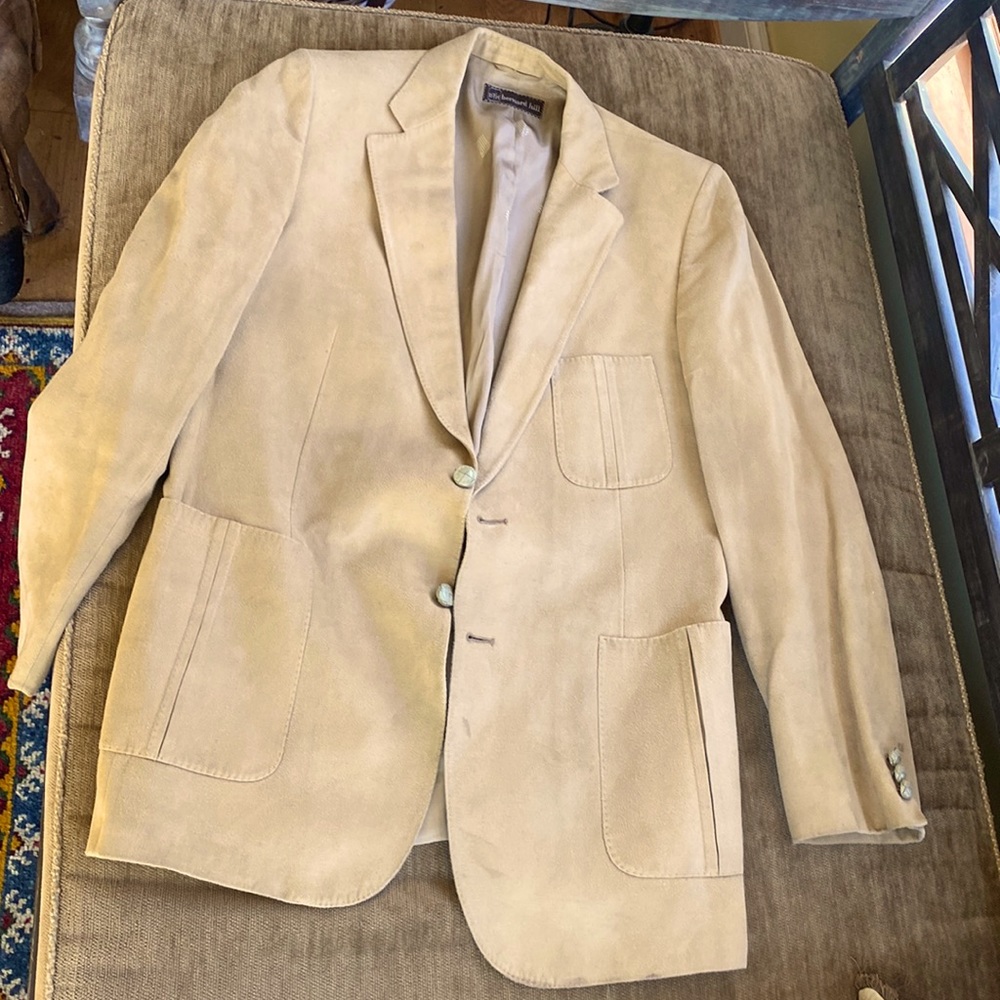 Vintage Lanvin Feathersuede Bernard Hill lined blazer/ jacket